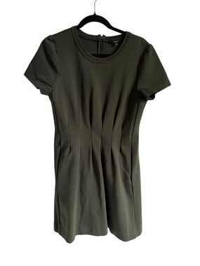 Madewell Parkline Olive Green Short Sleeve Fit-and-Flare Dress, Size 10